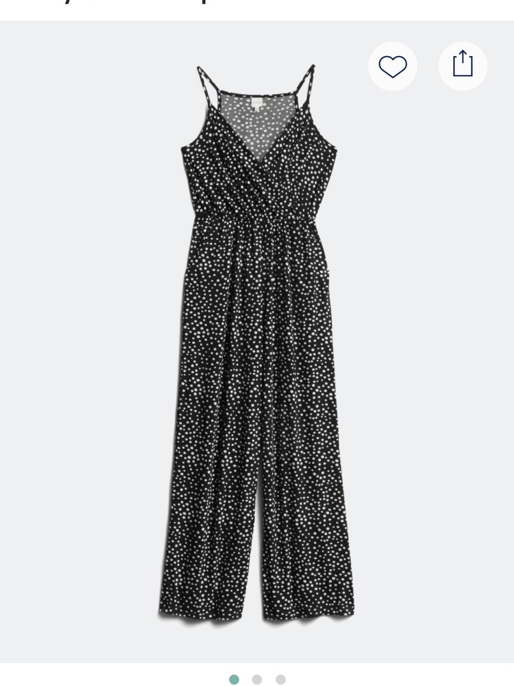 Kaileigh Black Polka Dot V-Neck Wide-Leg Jumpsuit